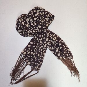 Polka Dot Animal Print Stretch Fringe Scarf Wrap